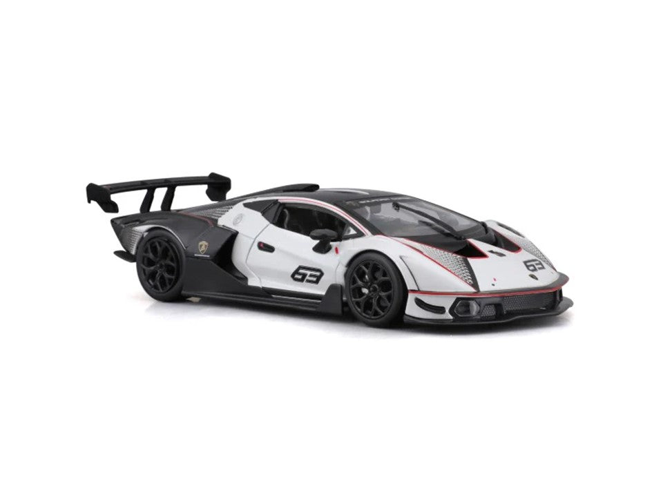 BBurago Racing Lamborghini Essenza SCV12, White/Black, 1:24 Scale