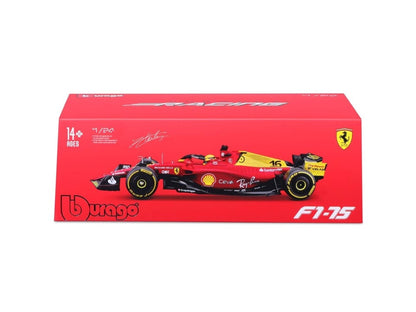 Bburago Ferrari F1-75, 2022 Charles Leclerc, Red, 1:24 Scale