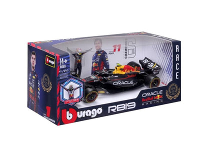 Bburago Red Bull Racing RB19 (No. 11 with Sergio Perez Driver Figurine), Blue, 1:24 Scale Model